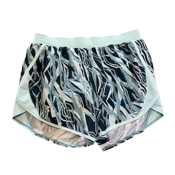 Under Armour Women's Standard XS Blue Printed Running Shorts - Picture 1 of 6